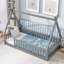 Lit simple en forme de tente, lit tipi avec garde-corps, lattes, gris-238399902