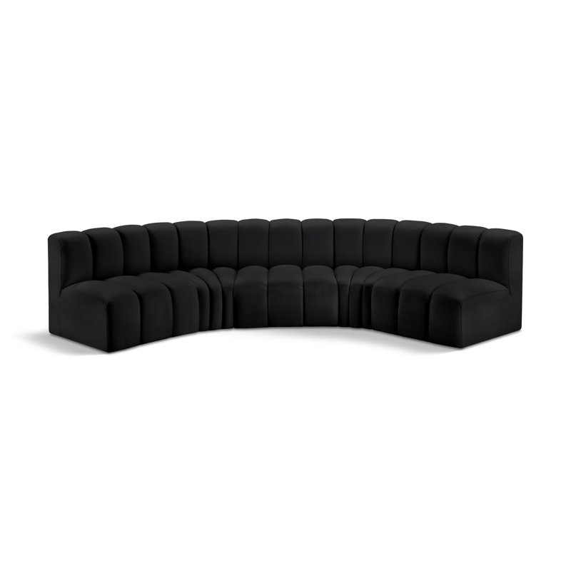 Canapé en cuir 133 po Hriti, Cuir végétalien noir