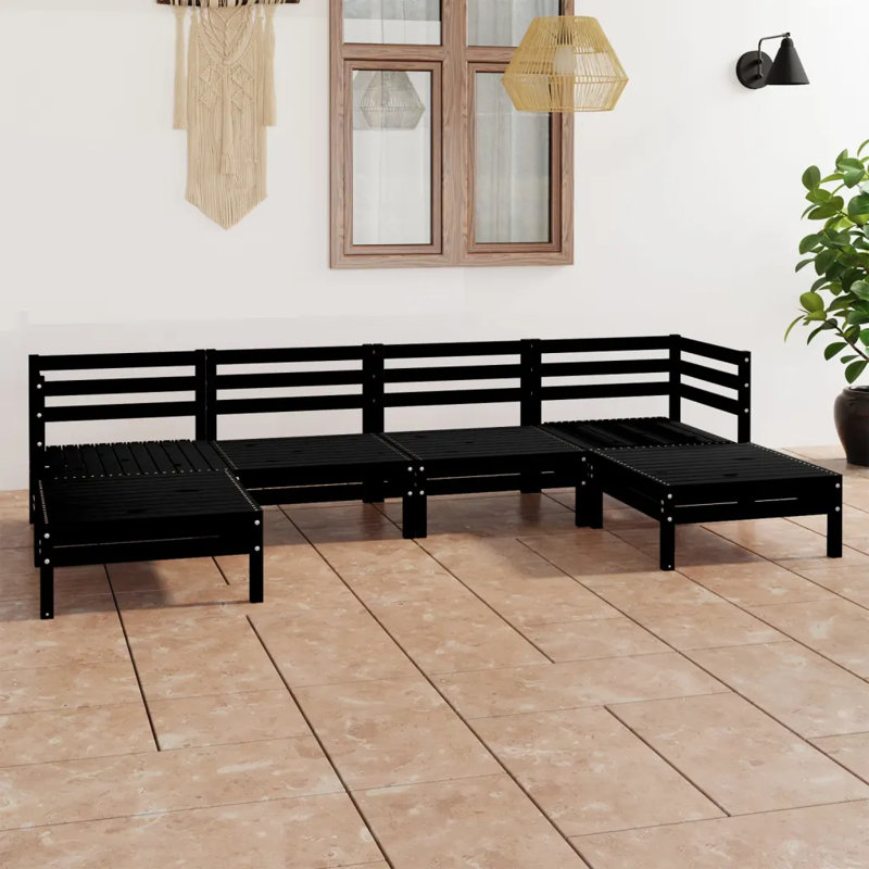 Anthonyson 6 Pieces Sofa Seating Group, White, 6 Pcs: 2 Tables, 2 Middle Sofas, 2 Corner Sofas