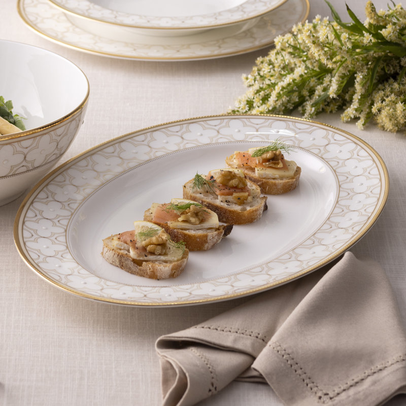 Plateau ovale doré Noritake