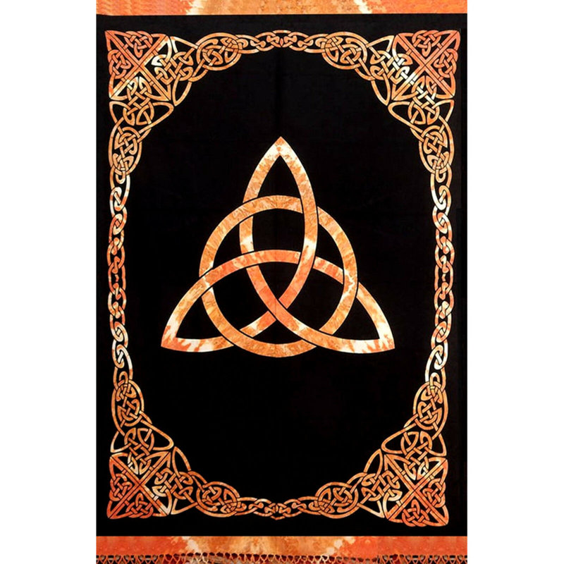 Tapisserie en coton Celtic Tie Dye, H 70 po x l 104 po, Marron foncé