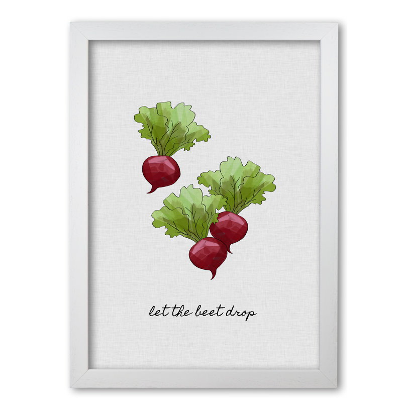 Let The Beet Drop - Print, White Grain Frame, 85 cm H x 60 cm W x 5 cm D