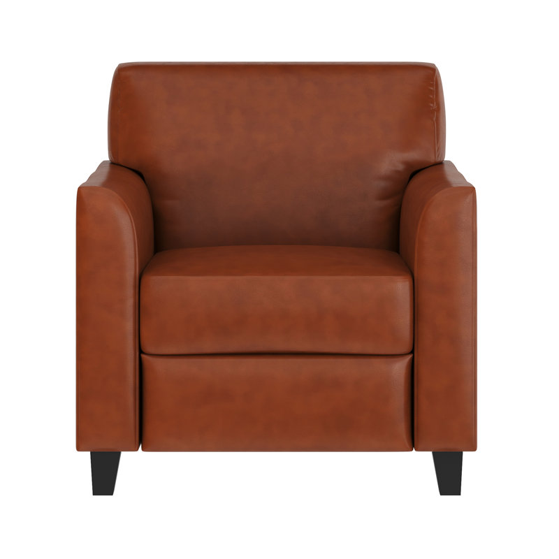 Cognac LeatherSoft Modern Reception Chair with Hardwood Frame