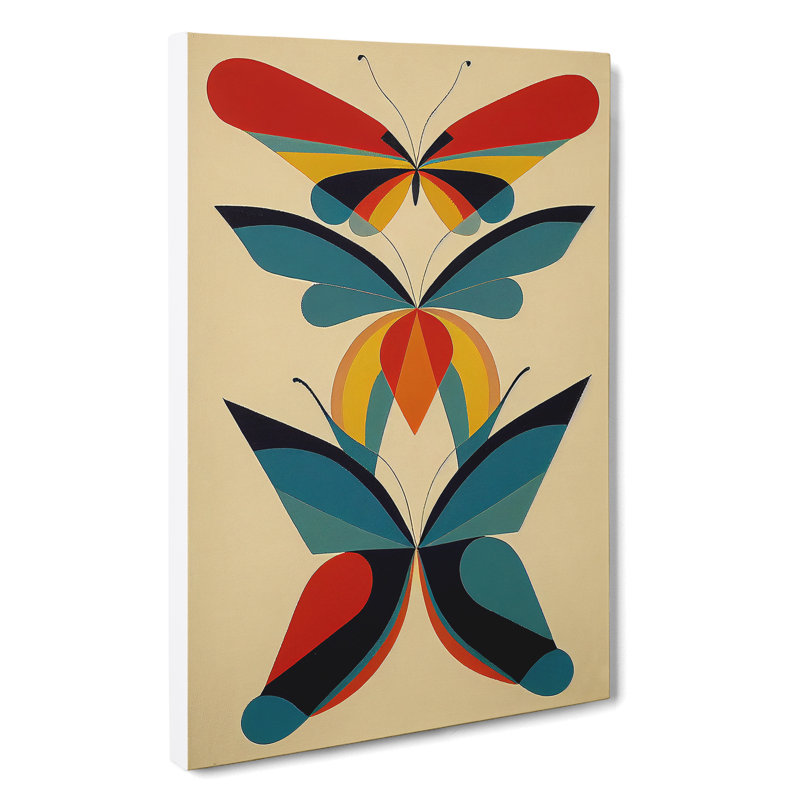 XC1022-3786X Retro Butterflies No.3 - Wrapped Canvas Print, 60cm H x 40cm W x 3cm D