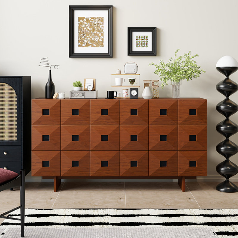 Buffet de salon New Style, H 33,46 po x l 47,24 po x P 15,75 po, Brun