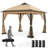 11 Ft. W x 11 Ft. D Iron Patio Gazebo with Solar LED Lights-110916858-110916857