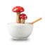 Salière champignon avec couvercle Boîte à sel en céramique Bol à sel blanc Bac à sel avec couvercle Cochon de sel avec cuillère en bambou