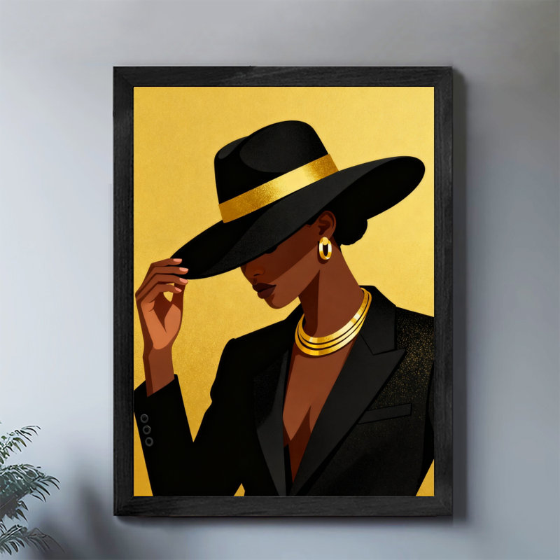 «Black Love» de Paris, élégantes décorations murales dorées ornées de dames, H 25 po x l 17 po