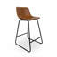 Tabouret de comptoir moderne en similicuir avec repose-pieds à dossier bas-1160917197-1160917202