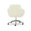 Chaise de travail en similifourrure de style contemporain avec base chromée et roulettes Liyan-1376310189