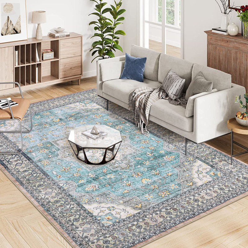 Washable Oriental Indoor Rug, Rectangle 5' x 7'