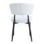 Chaise de salle à manger blanche minimaliste (4) - Dossier incurvé ergonomique pour le confort, rembourrage en éponge à rebond élevé, structure en métal robuste, fonction de glissement, facilité d'assemblage, processus-1653226013-1653226002