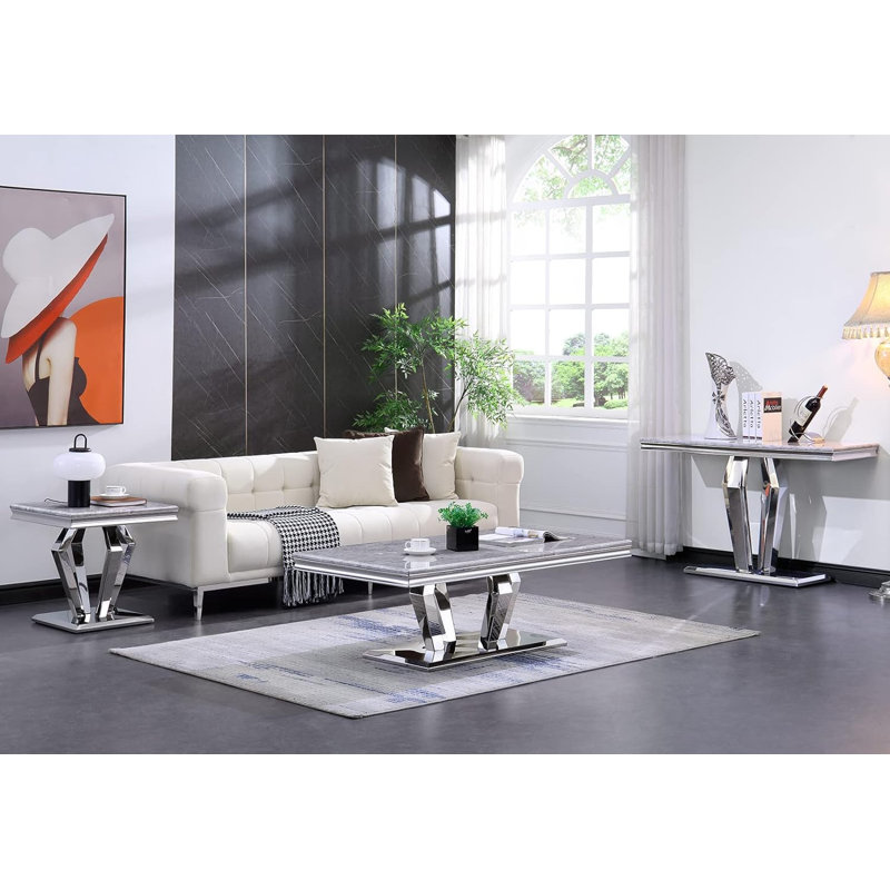 Marshilah Single Coffee Table, Gray, Silver