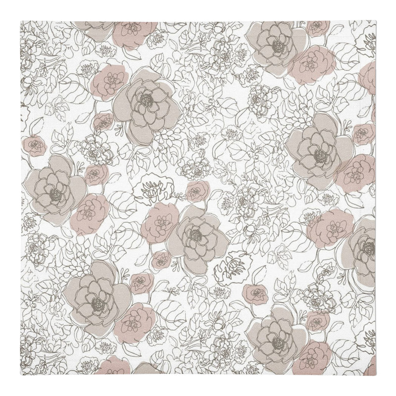 Floral 10" Rectangular Napkin, Cream