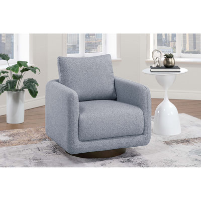 Fauteuil pivotant rembourré en tissu Grey Boucle