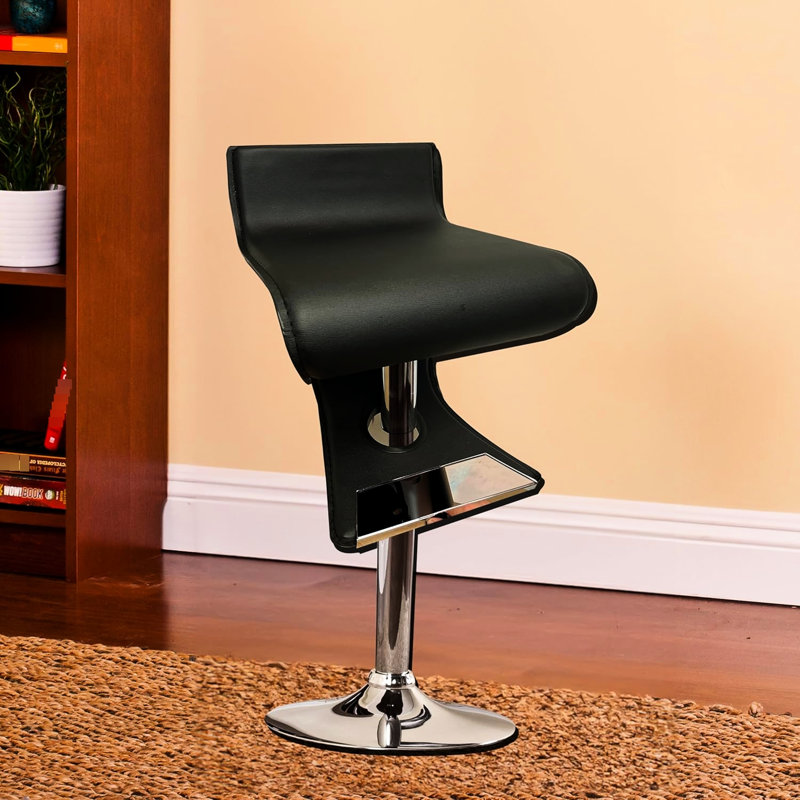 Tabouret de bar pivotant courbé fonctionnel et fonctionnel avec hauteur réglable, pour les bars et les comptoirs, avec un arc minimaliste noir, rotation à 360 °, pour une utilisation en salle à manger