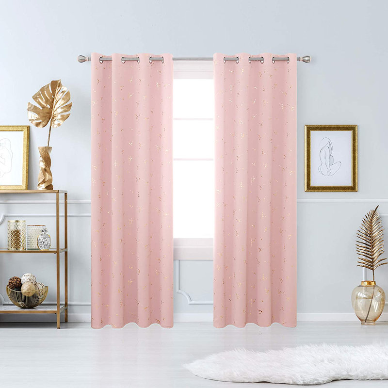 Makvala Room Darkening Curtain Pair, Coral Pink, 42" W x 54" L