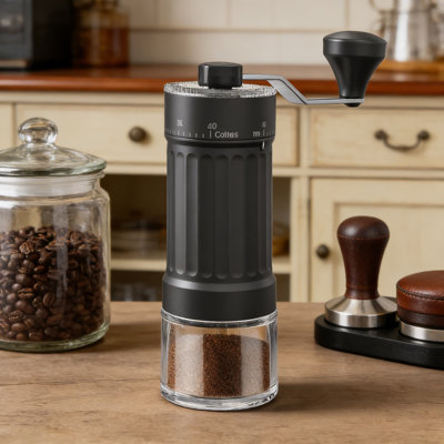 Moulin à café manuel avec réglage externe à 40 positions, moulin à main portatif en céramique pour espresso, presse française et voyage