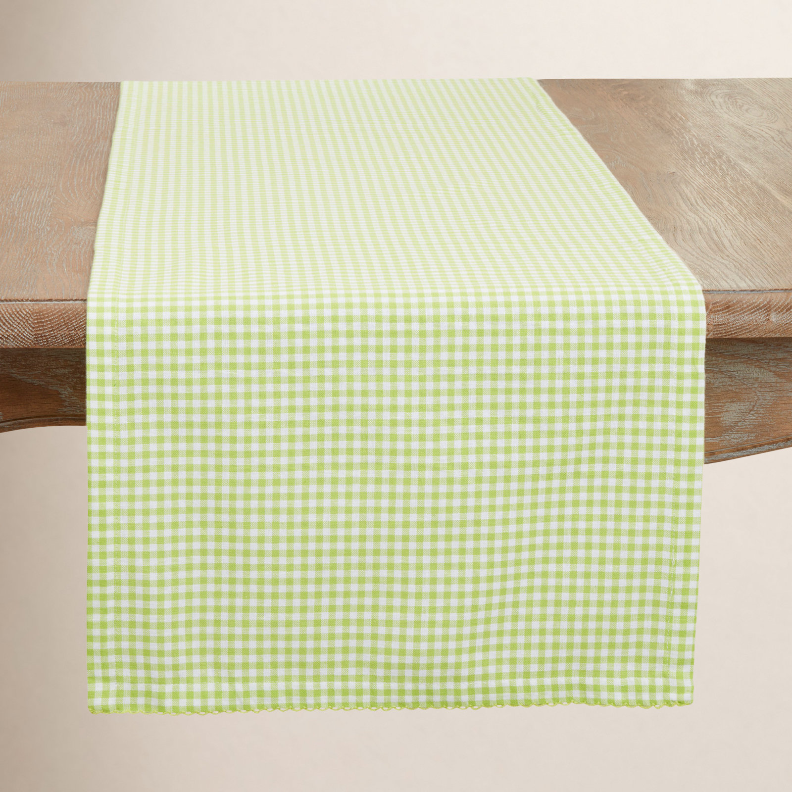 Ishida Gingham Table Runner, Green