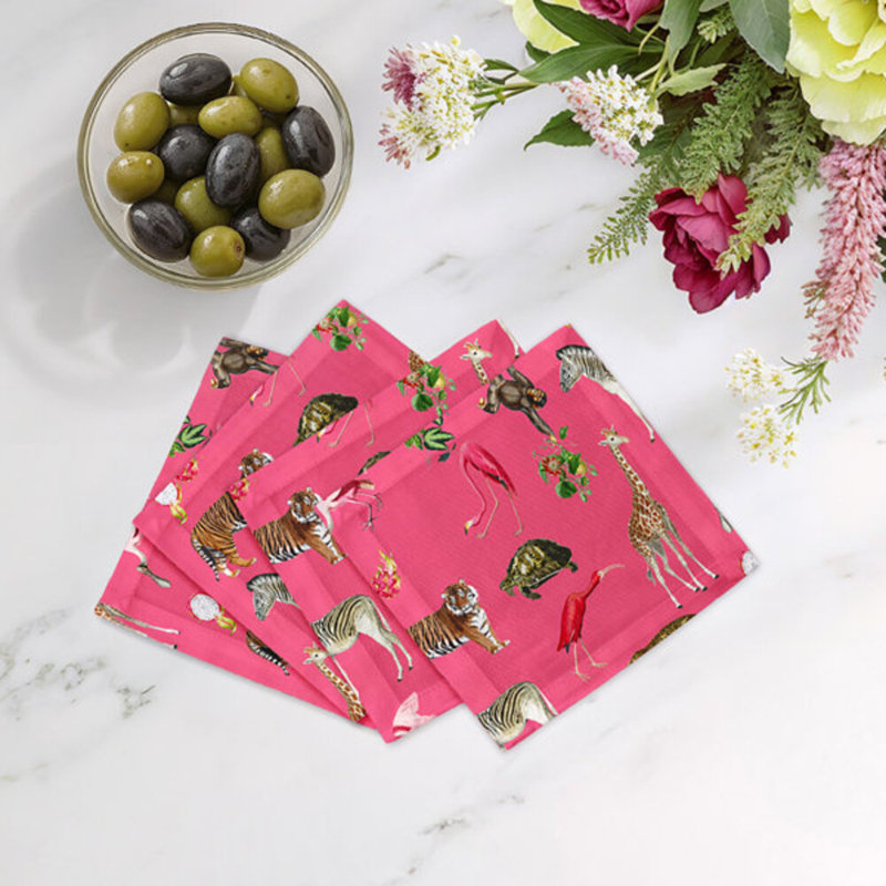 Exotix Square Napkins, Cherry