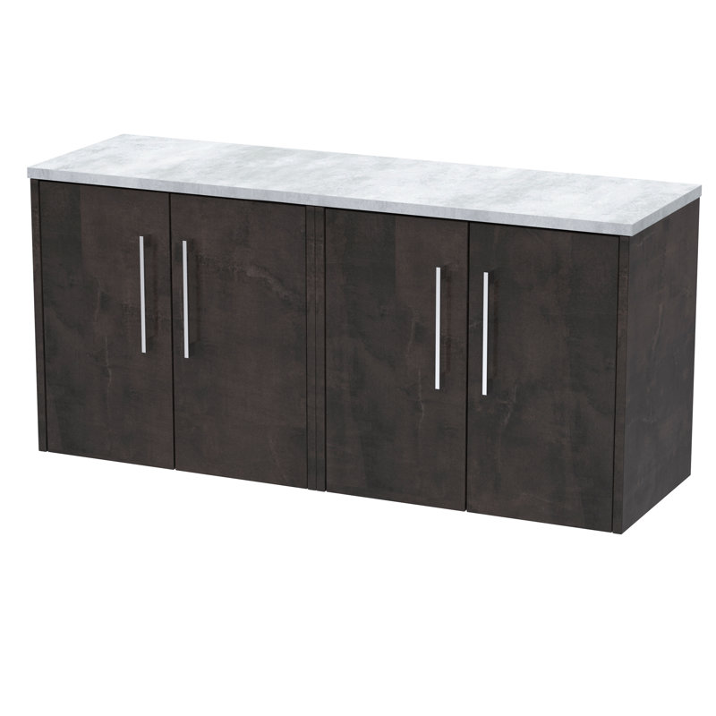 Juno 120.5cm Double Bathroom Vanity Base Only, Metallic Slate