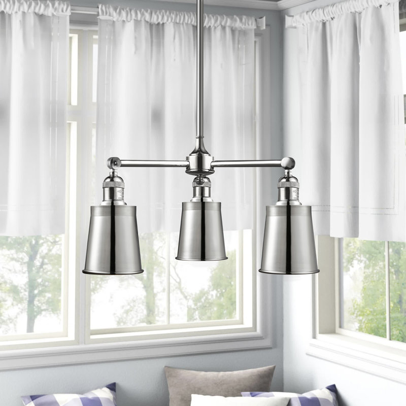 Lavender Hill 3-Light Classic / Traditional Chandelier, Polished Chrome, Polished Chrome, 6 Watt Vinage LED Bulb