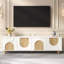 Console multimédia avec dispositif de rebond, meuble télé avec trous de câble pour téléviseur de 75 po ou moins Farmhouse-229611876