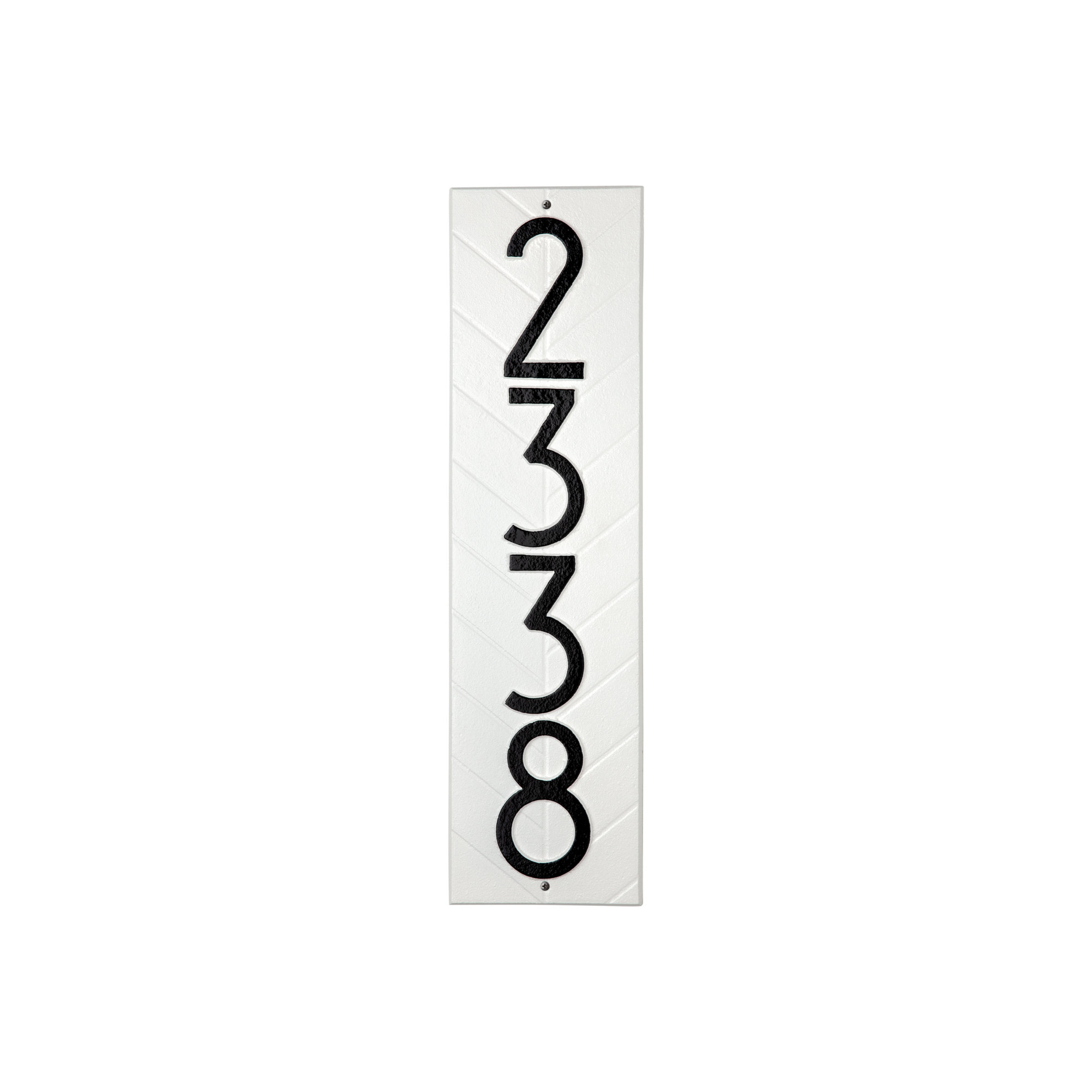 Mid-century Modern Herringbone Vertical Wall Plaque, White/Black, Yes