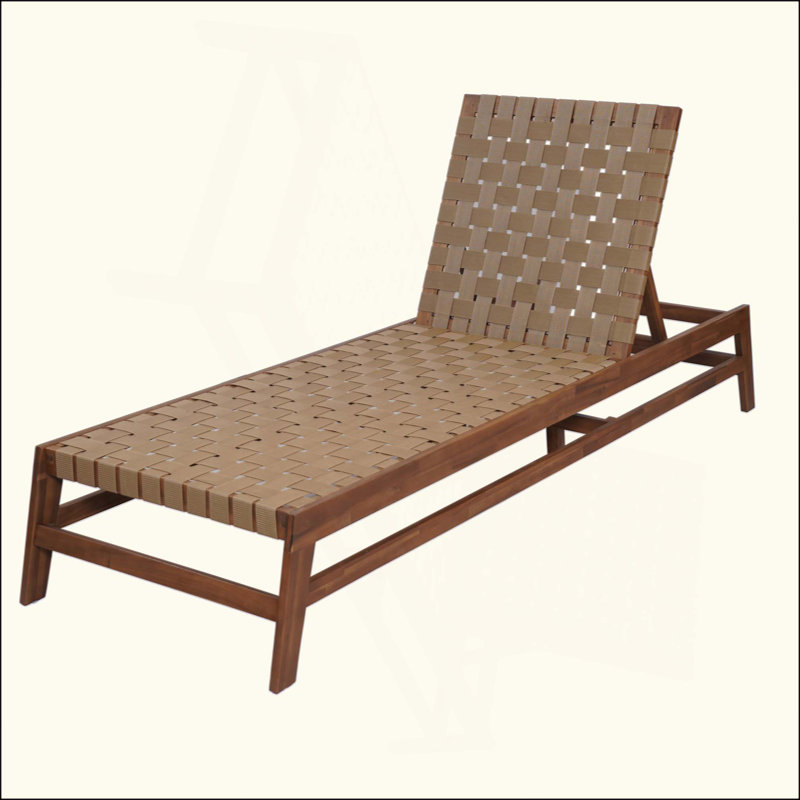 Durable Acacia Wood Outdoor Rope Chaise Lounge With Adjustable Positions For Ultimate Relaxation And Easy Assembly, Mocha