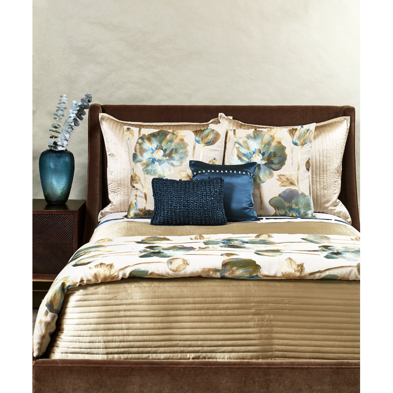 Opium Embroidered Linen Reversible Throw Pillow, 20"H x 20"W