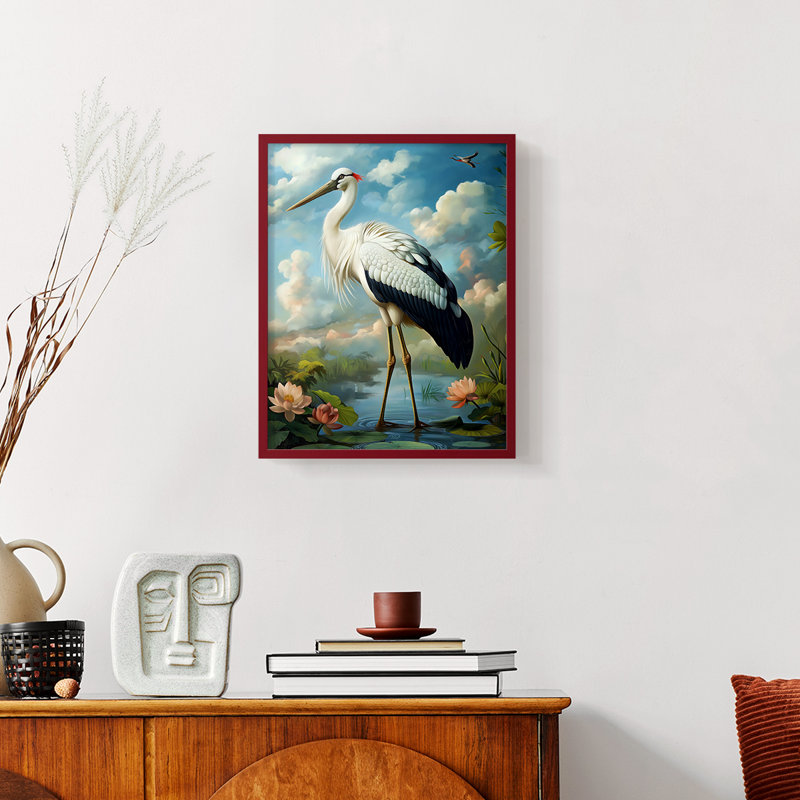 ANIMALS Series CX - reproduction encadrée de qualité supérieure - prête à être accrochée - aucun clou requis, Rouge