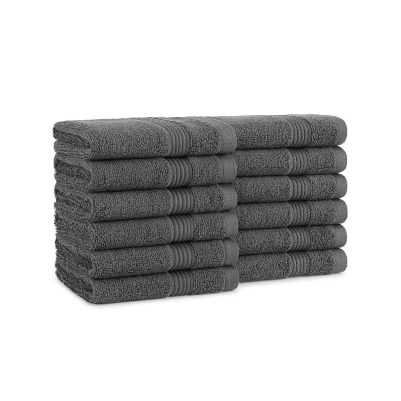 Brendle Washcloth 13x13 (12/Pack), Pewter Gray
