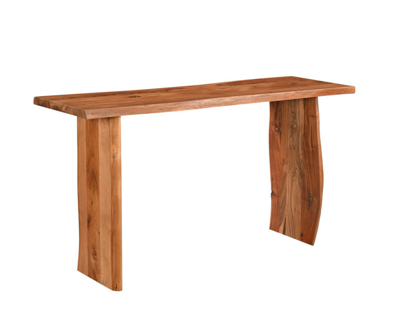 Console de 57 po en bois de châtaignier massif