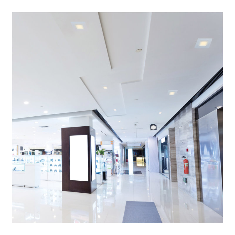 35W Field Selectable LED 10-Inch Commercial Downlight Dual Dimming Square 120-277V