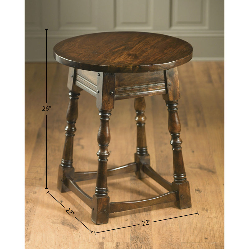 Ussery Round End Table, Weathered Sand