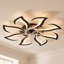 Ventilateur de plafond extra-plat de 81 cm (32 po) à 8 pétales avec lumière DEL intégrée et contrôle par application (noir)