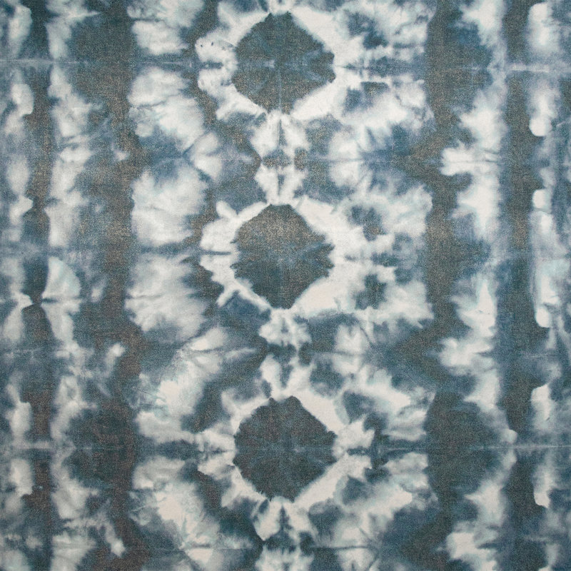 Crafted Glimmery Batik Design 27.9' L x 27.6" W Wallpaper Roll, Indigo
