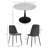 Leong 4-Person Dining Set with 40" W Round Table and Upholstered Chenille Chairs -672309644