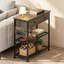 Console avec prise de courant, table d'entrée étroite avec tiroirs de rangement, 2 prises CA et 2 ports USB, table de canapé pour le salon derrière le canapé, vestibule, chêne gris