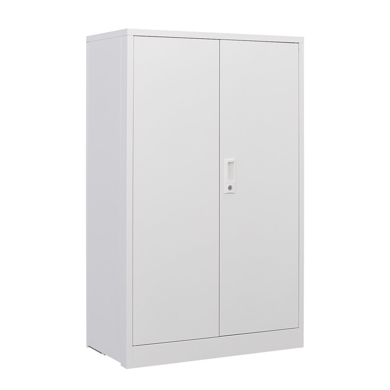 Armoire de rangement pliante en métal blanc, classeur pliant, armoire de rangement avec serrures de porte et tablettes réglables, convient comme armoire de rangement pliante pour la maison, le bureau, l'école et le garage