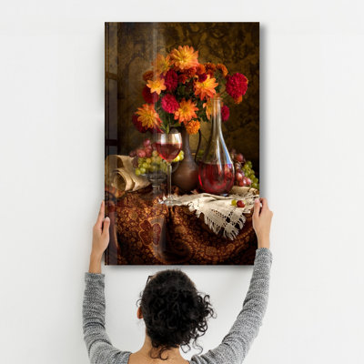 Élégante peinture murale en verre trempé de 13,8 po x 21,7 po | 100% verre trempé, épaisseur: 0,16 pouce | Imprimé UV pour des couleurs éclatantes | Parfait pour la décoration intérieure, le salon et les espaces de bureau