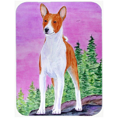 Burniece Basenji Pink Glass Cutting Board