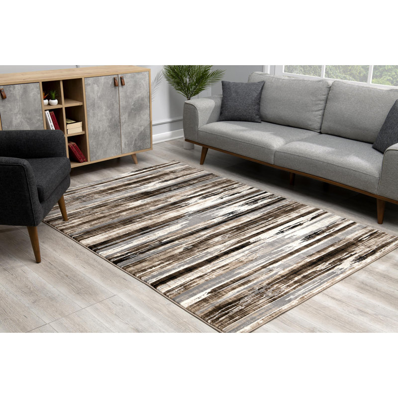 Barrville Abstract Indoor Rug, Rectangle 5'3" x 7'7"
