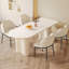 Ensemble de table de salle à manger 70,86 "moderne rectangulaire blanc crème avec 4 chaises pour la cuisine, le bar et le salon-609998222-629389924