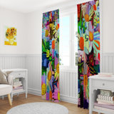 Polyester Semi Sheer Curtain Pair