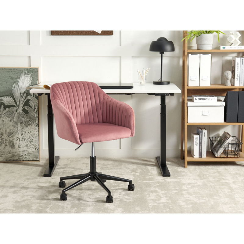 Remley Velvet Office Chair, Pink