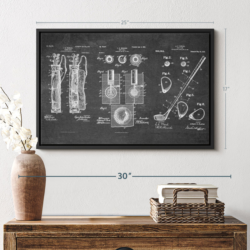 Golf Patents, reproduction sur toile, H 17 po x l 25 po