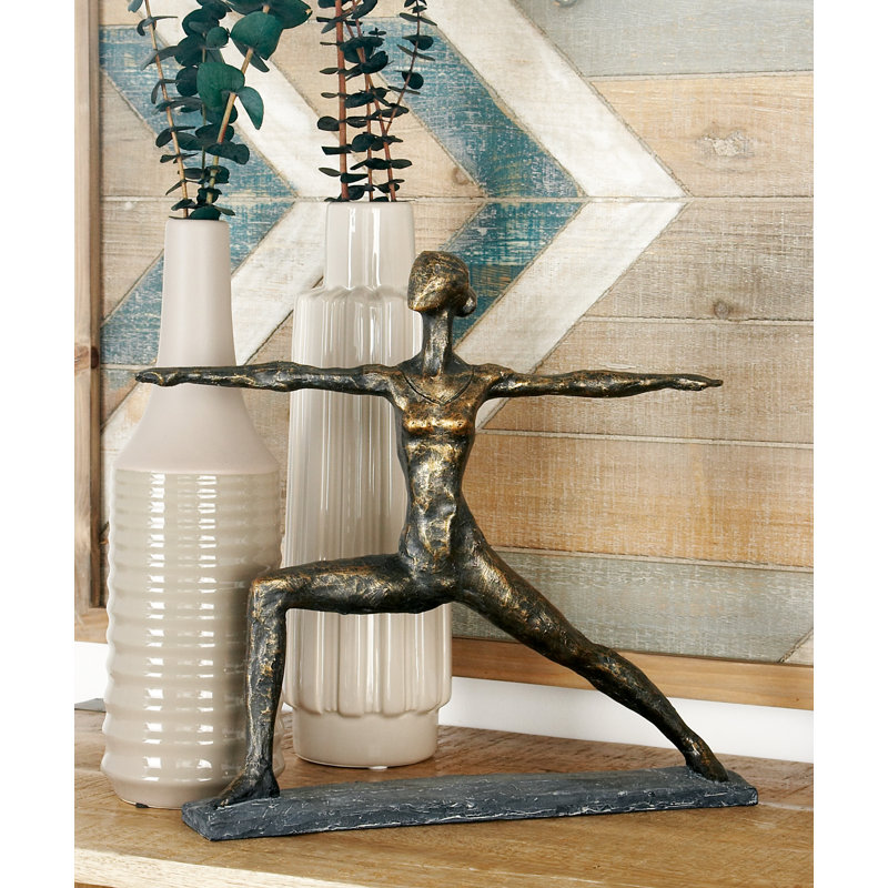 Sculpture en laiton Polystone Yoga