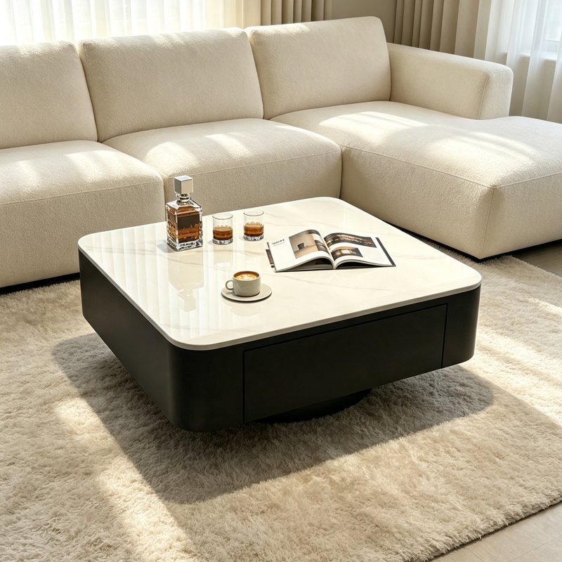 Deshazo, H 14,96 po x l 27,55 po x P 27,55 po, Blanc, Marble