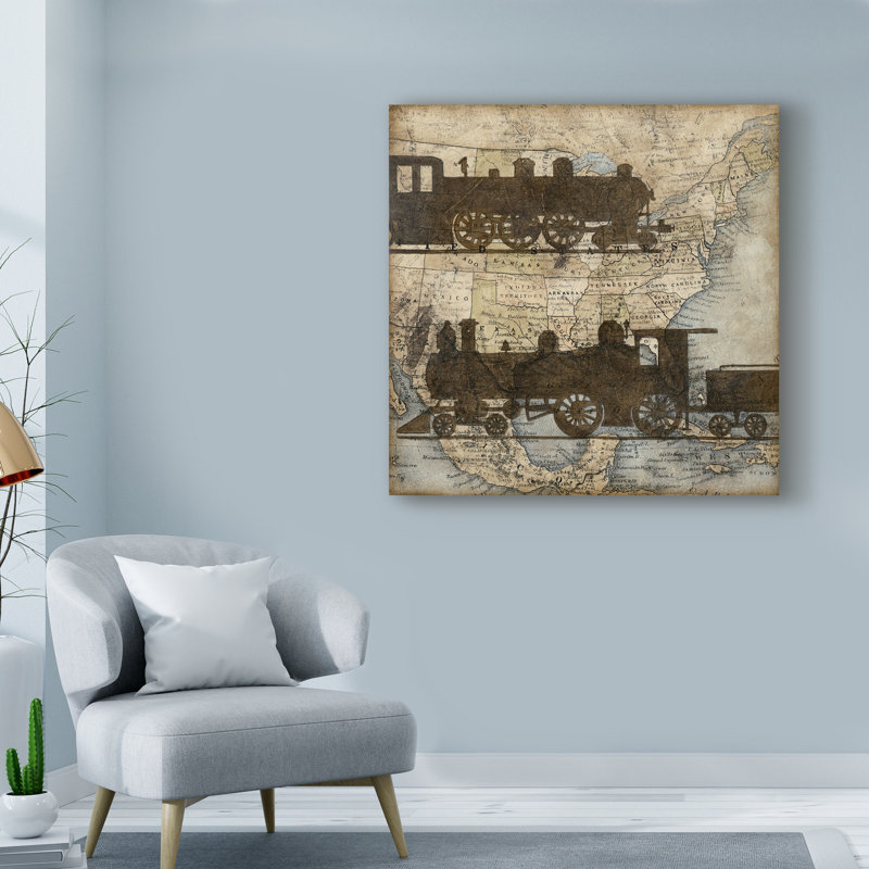 « travel silhouette i », art sur toile, H 14 po x l 14 po x P 2 po